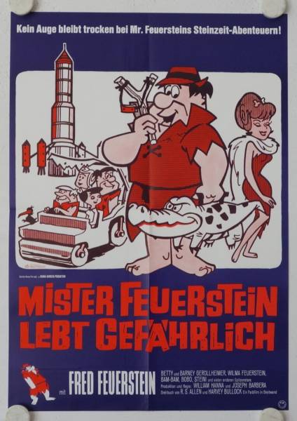 Mister Feuerstein lebt gefährlich originales deutsches Filmplakat (R70s)